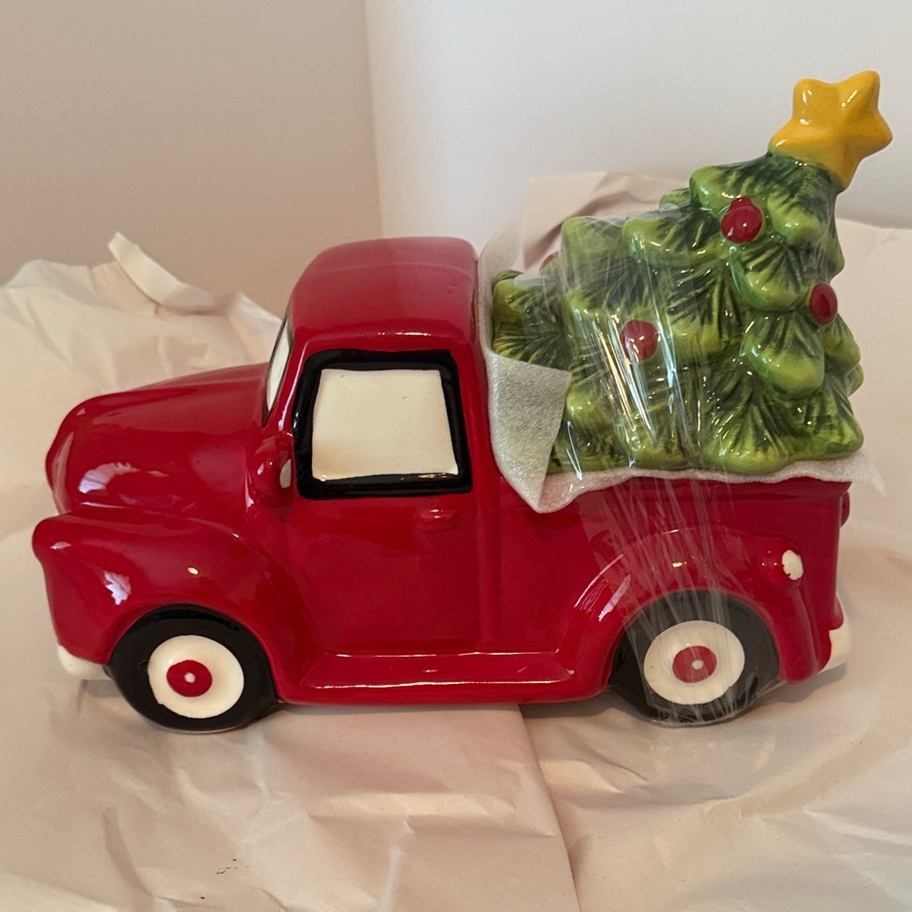 Festive Red Truck with Christmas Tree Cookie Jar
Hobby Lobby